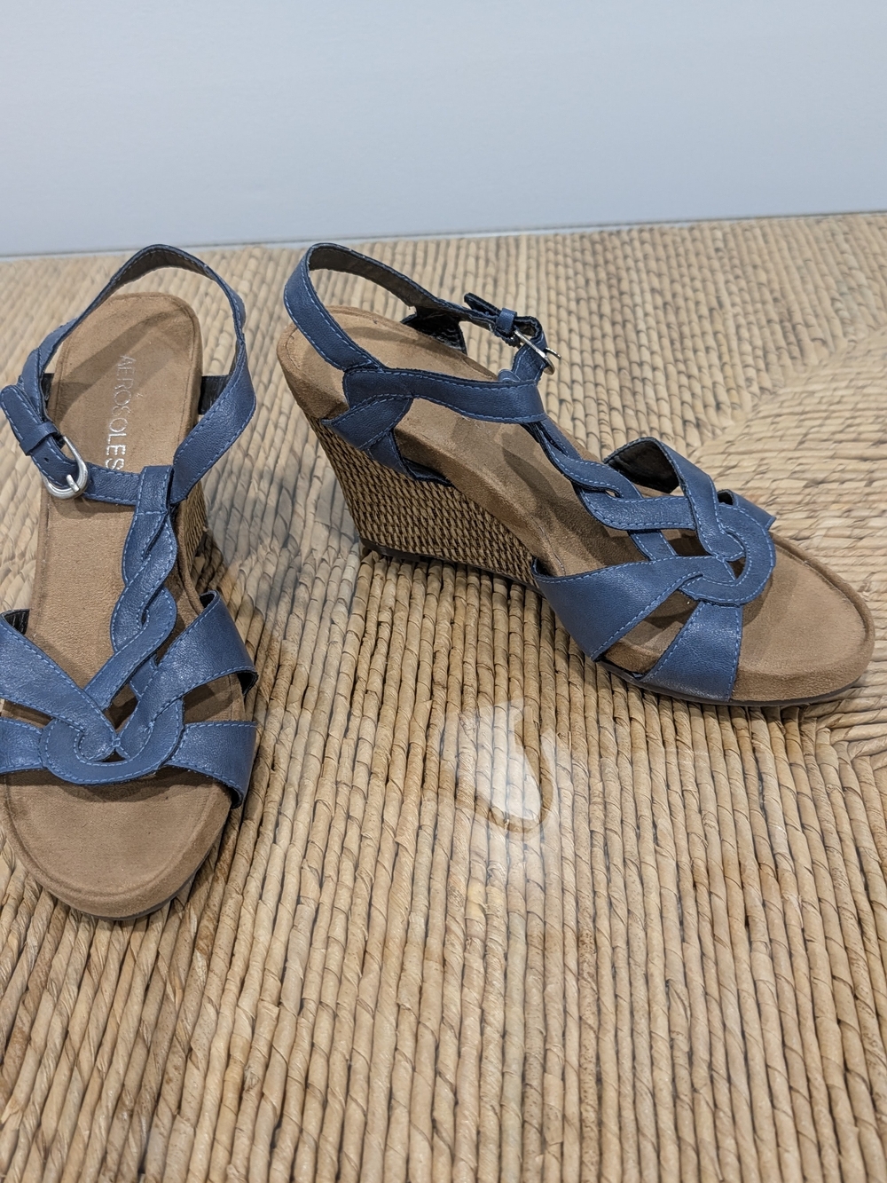 Aerosoles Blue Wedge Sandals - Comfortable Summer Style